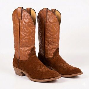Miller Stockman Brown Leather Western Cowboy Boots Mens 8.5